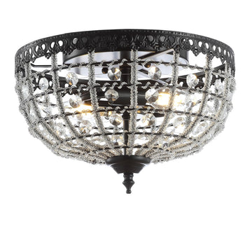 Anita 12.25" Low Ceiling Metal/Acrylic LED Flush Mount - JONATHAN Y